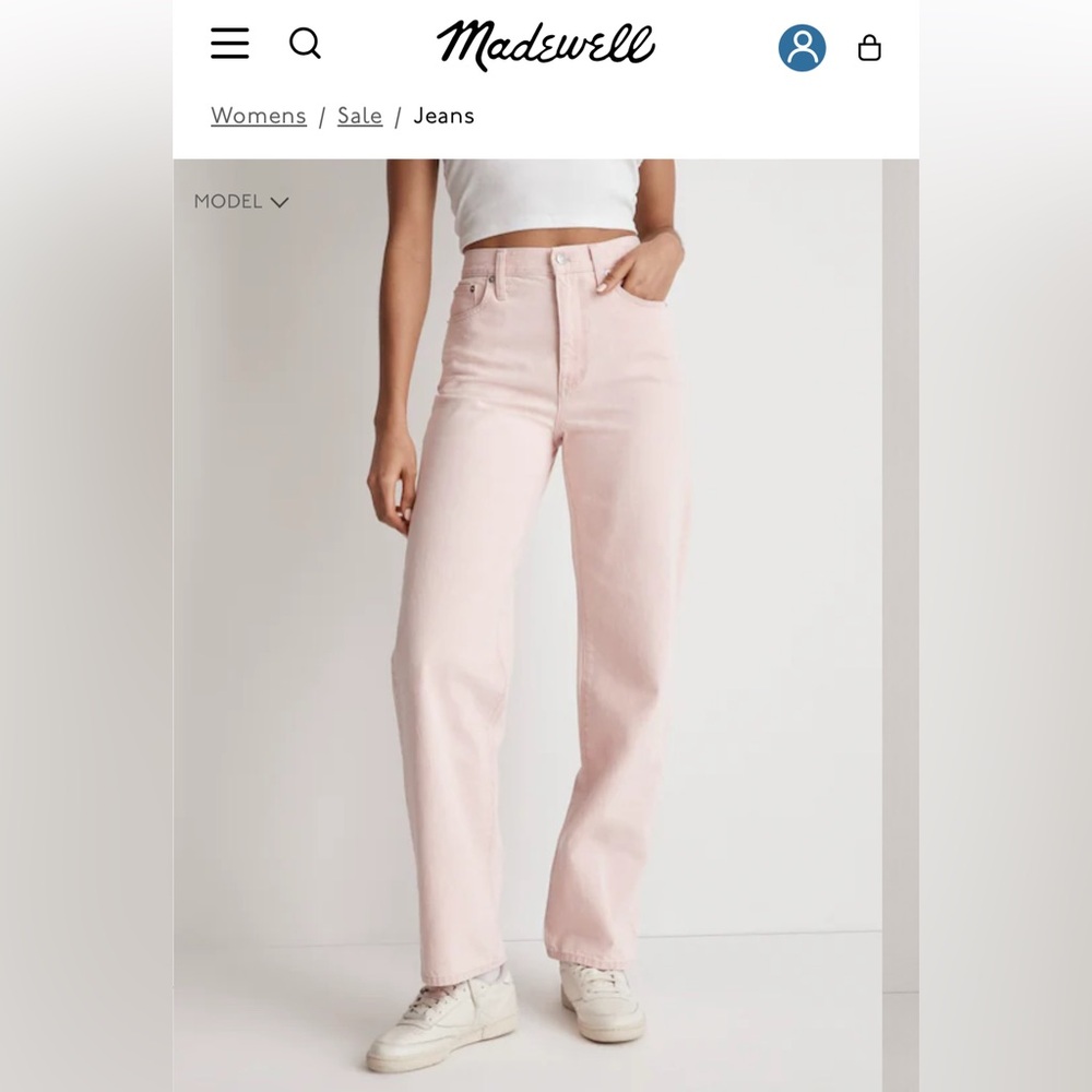 Madewell Light Pink Straight Leg Jeans